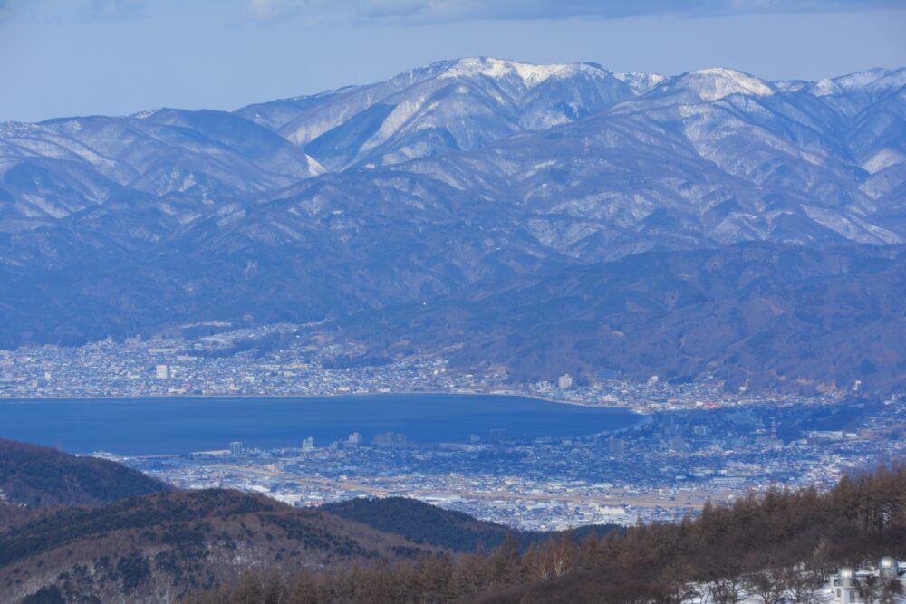 入笠山山頂から眺める諏訪湖