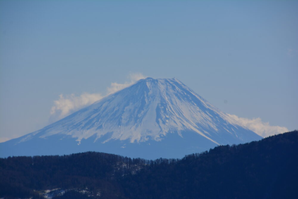 入笠山山頂から眺める富士山