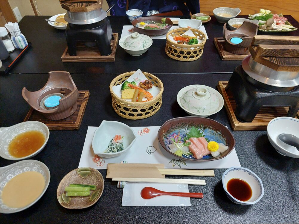 須坂温泉・古城荘の夕食