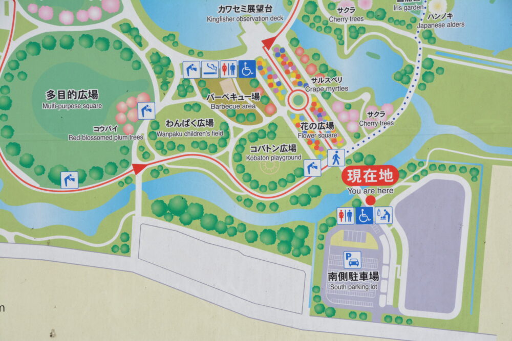 羽生水郷公園の園内マップ