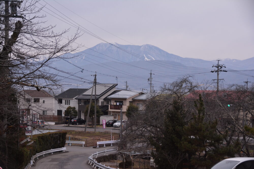 須坂温泉・古城荘から見えた飯綱山