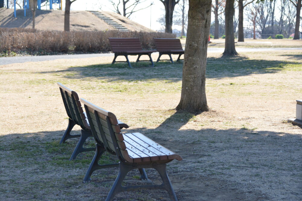 羽生水郷公園・わんぱく広場のベンチ