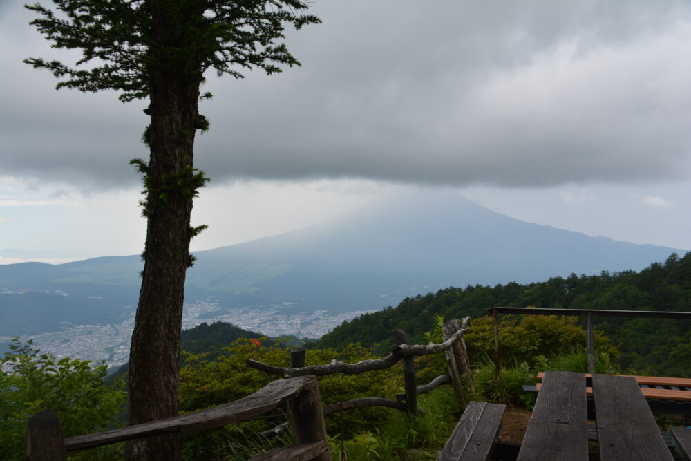 三ツ峠山荘から眺める富士山