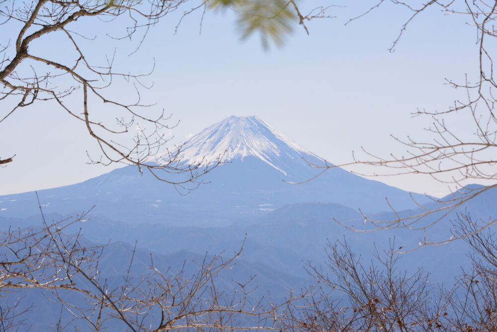 櫛形山中尾根登山道から見る富士山