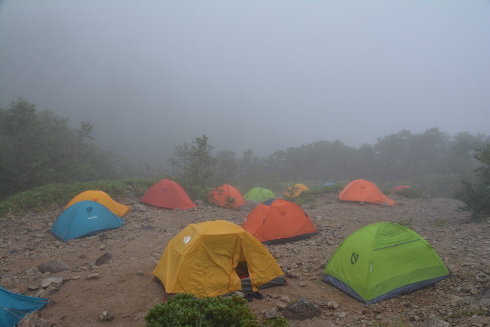 雨の薬師峠キャンプ場