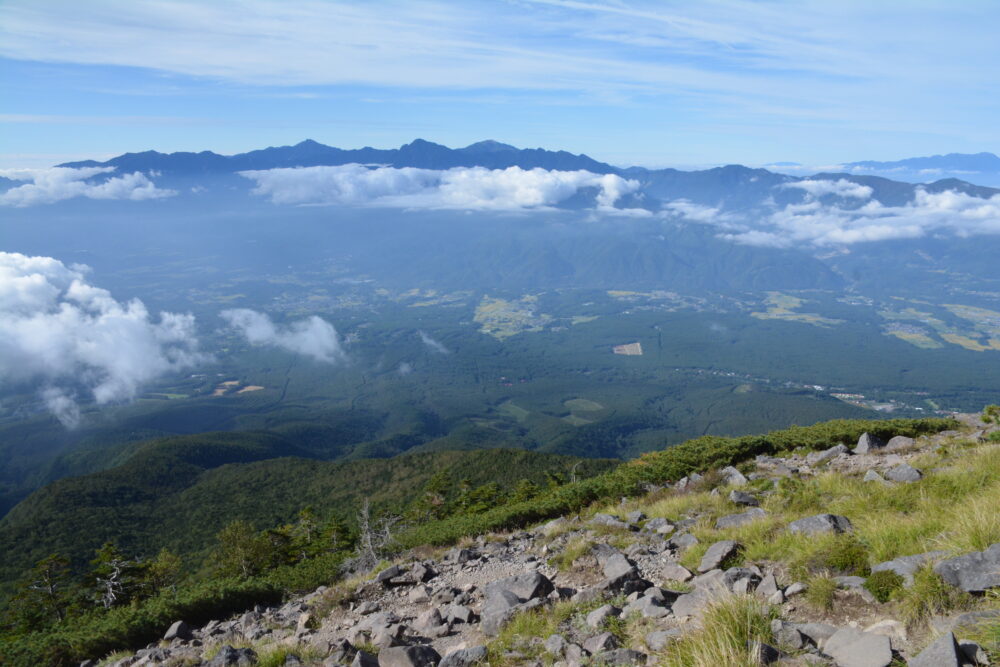 編笠山山頂から見た南アルプス