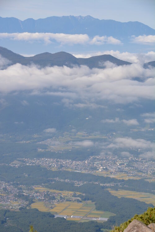 編笠山山頂から見た中央アルプス