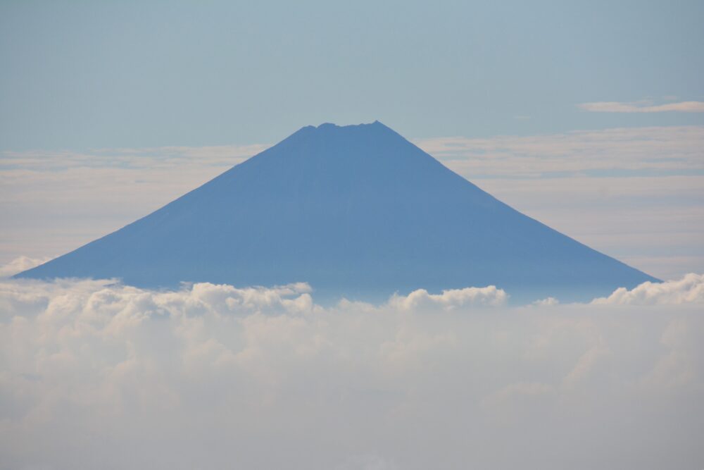 編笠山山頂から見た富士山