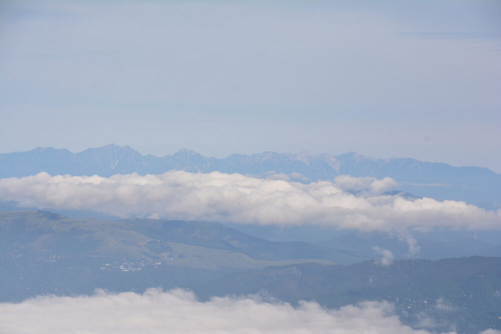 編笠山山頂から見た後立山連峰