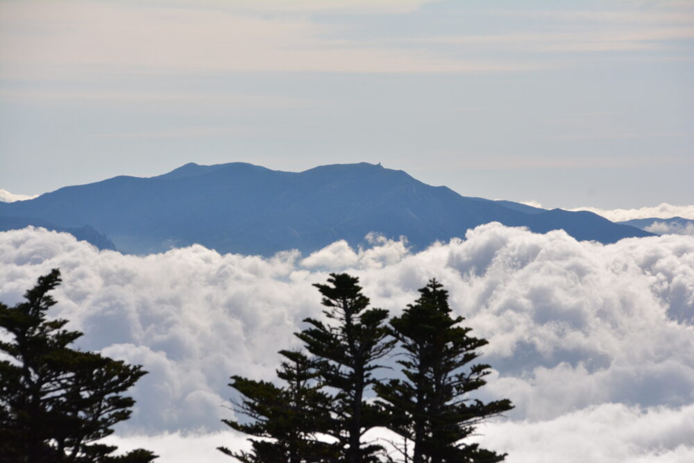 編笠山山頂から見た金峰山