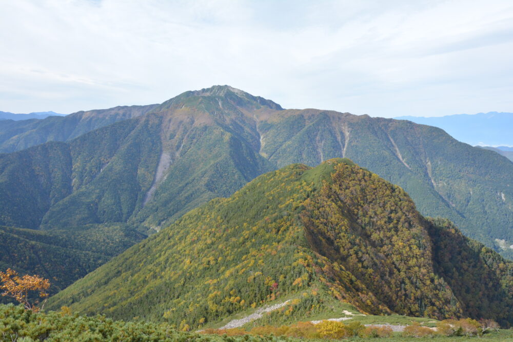 紅葉の駒津峰と仙丈ヶ岳