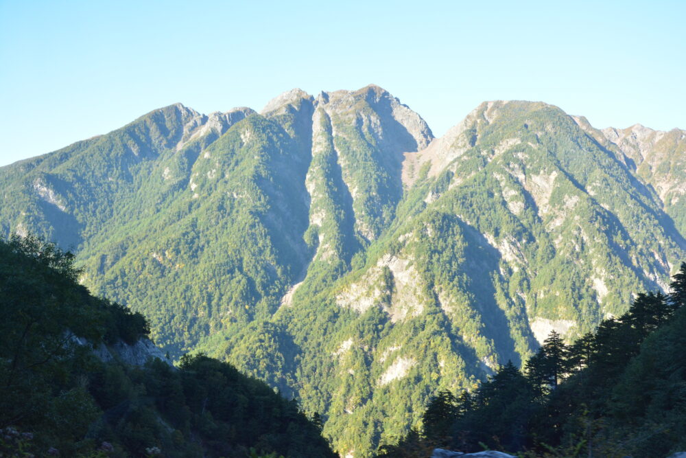 南アルプス林道バスから見た鋸岳