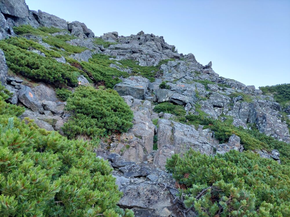 塩見岳の岩場