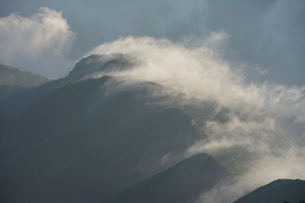 塩見岳から見た滝雲