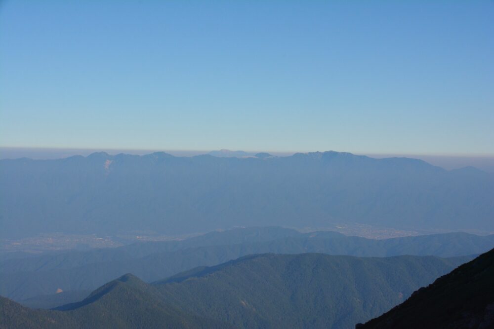 塩見山頂から見た中央アルプス