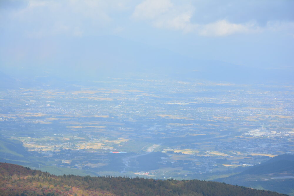 安達太良山山頂から見た福島市内