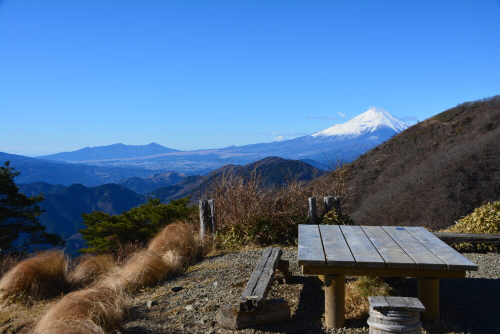 塔ノ岳の花立山荘から見る富士山