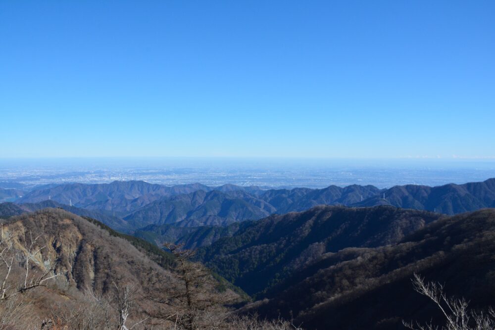 塔ノ岳山頂から見る関東平野