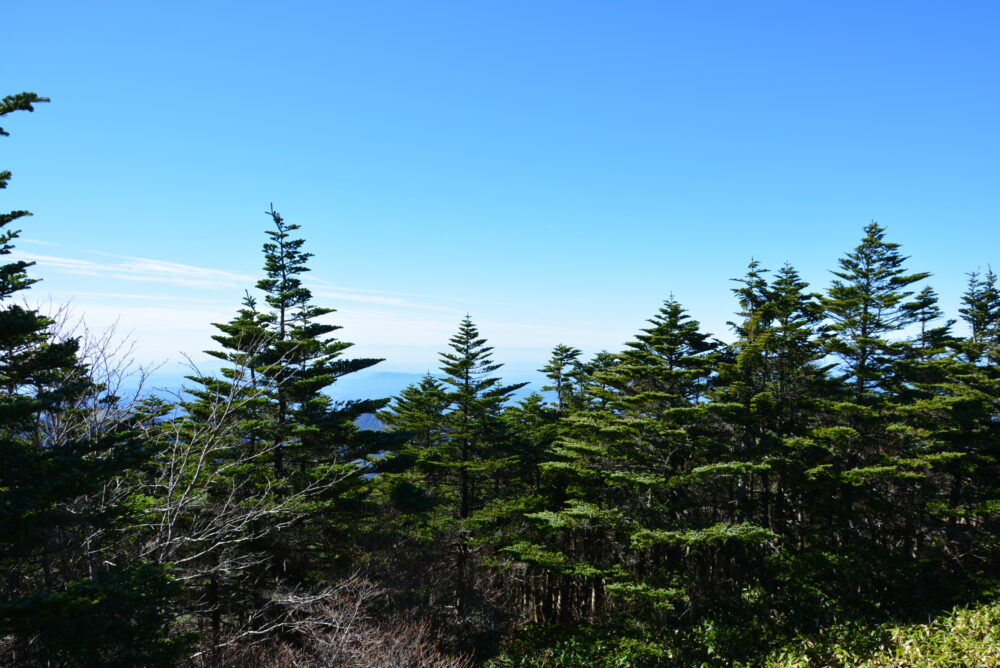 恵那山山頂の展望台からの眺め