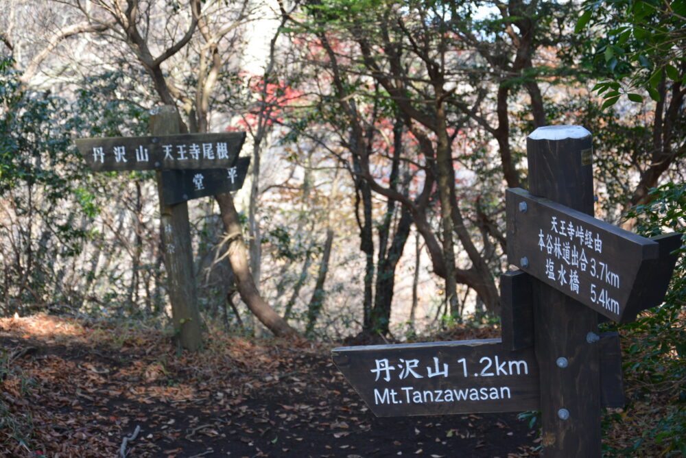 丹沢山・天王寺尾根ルートの登山標識