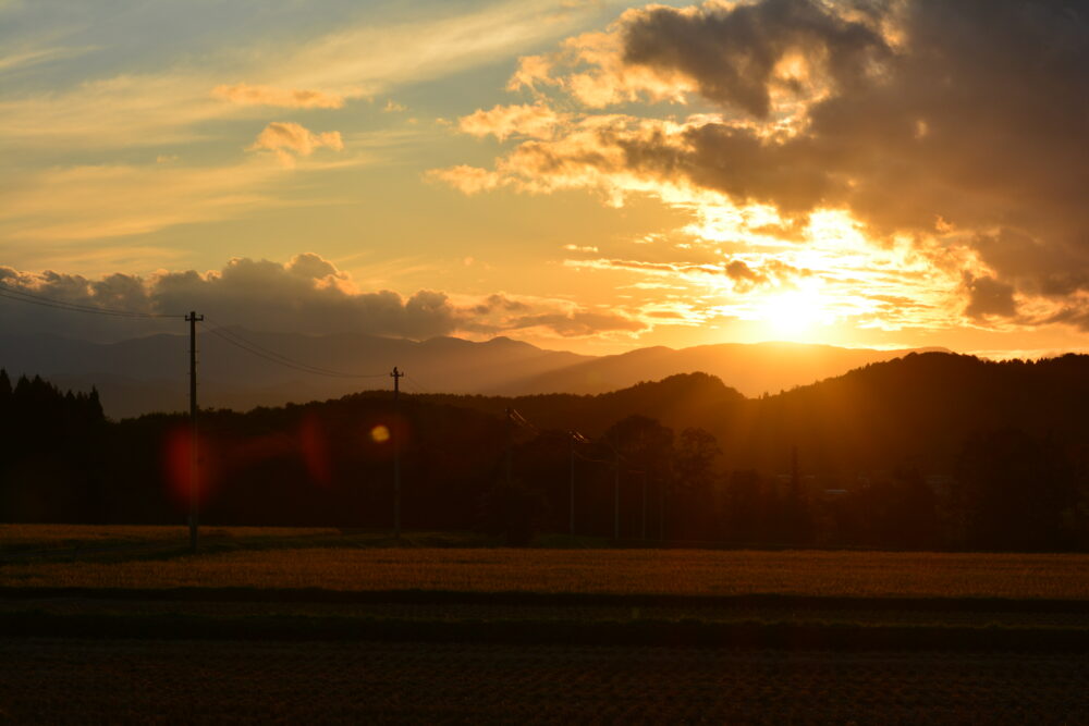 岩手県で見た夕日