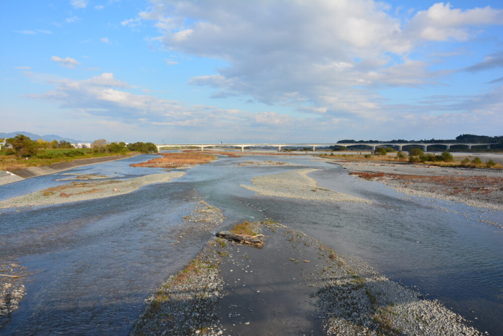 蓬莱橋から見た大井川