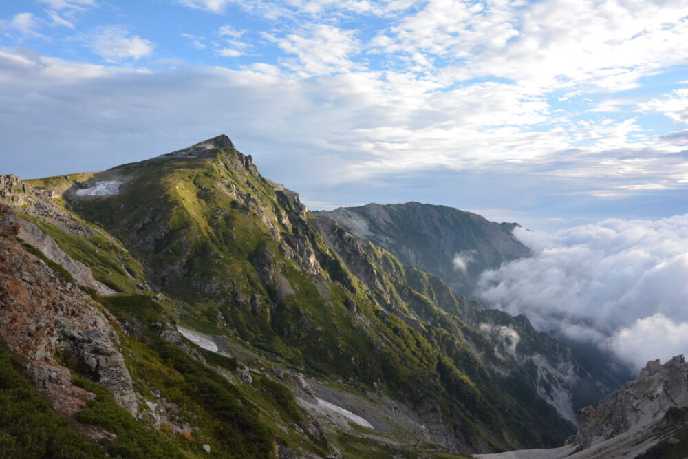 朝の白馬岳山頂