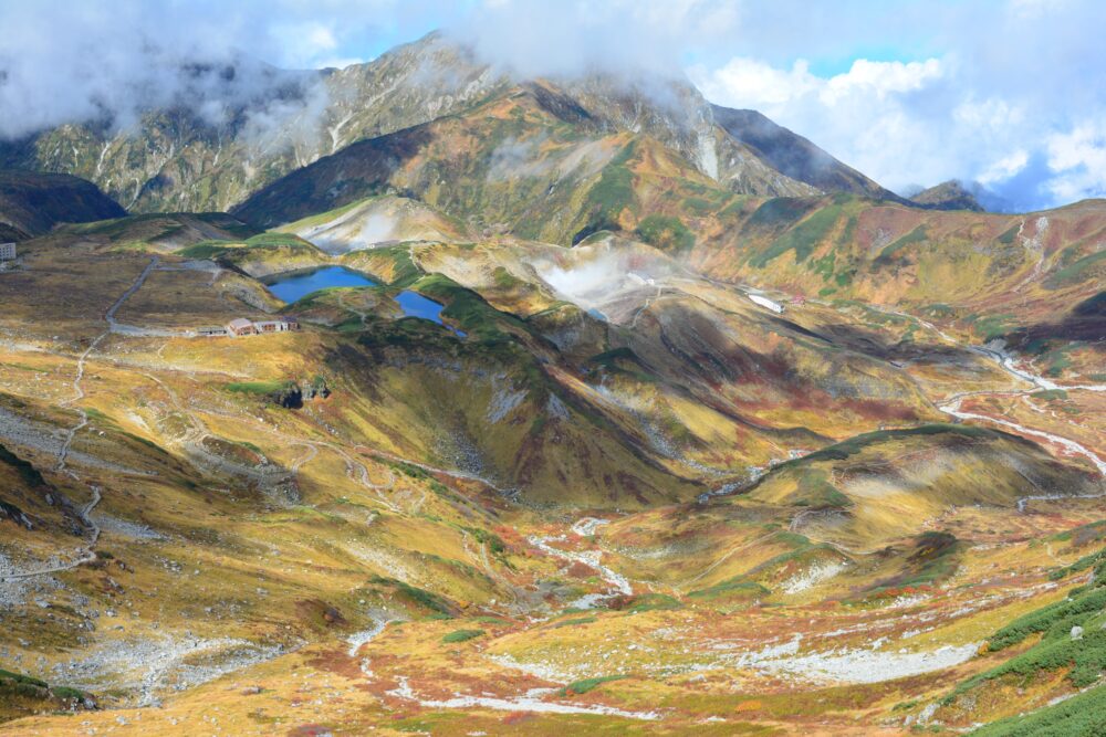 立山から見る室堂の紅葉