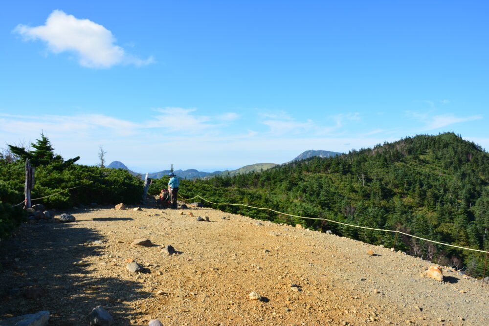 草津白根山（本白根山）の遊歩道最高地点