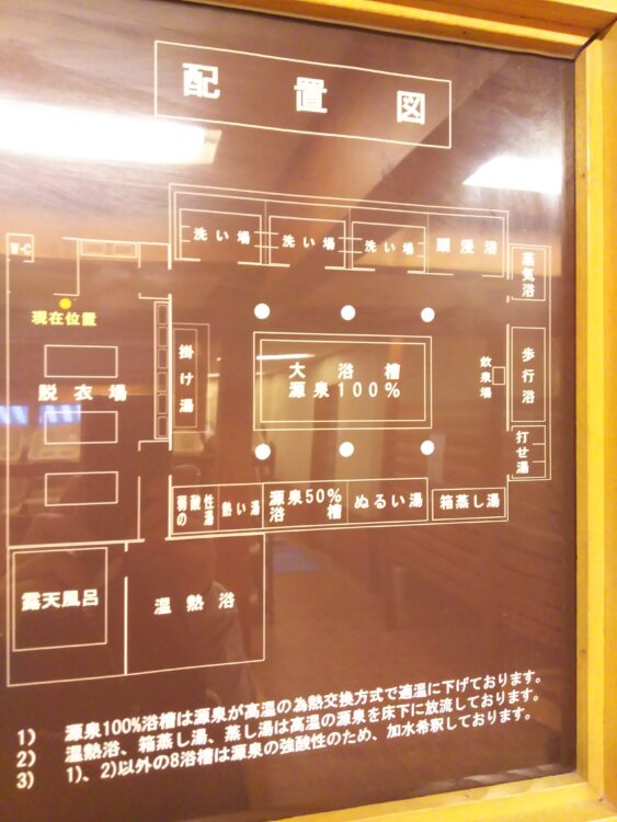 新玉川温泉のお風呂マップ