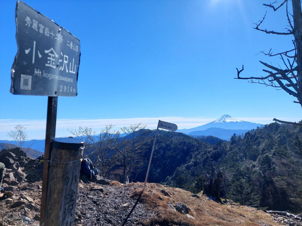 小金沢山山頂と富士山