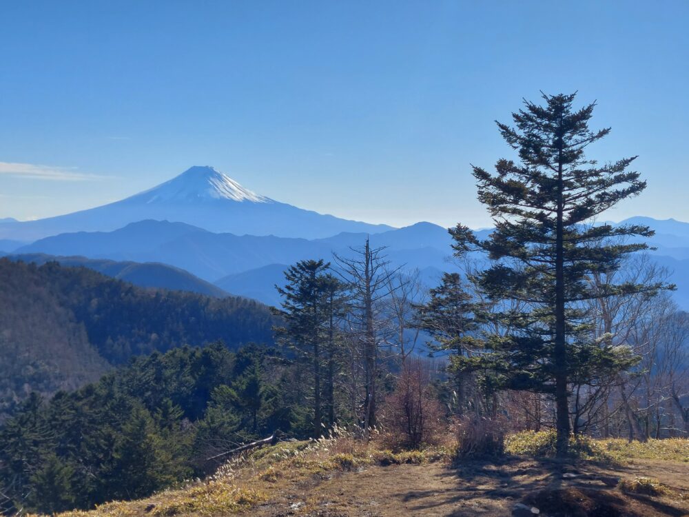 牛奥ノ雁ヶ腹摺山山頂から眺めた富士山