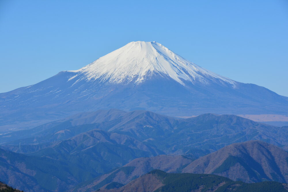 鍋割山山頂から眺めた富士山