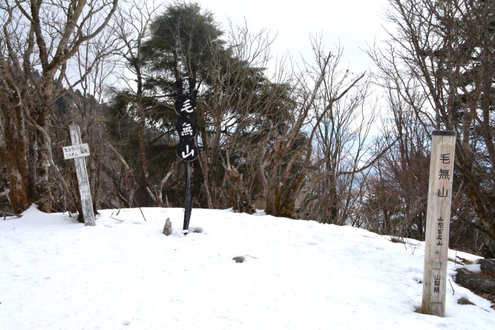 雪の毛無山山頂