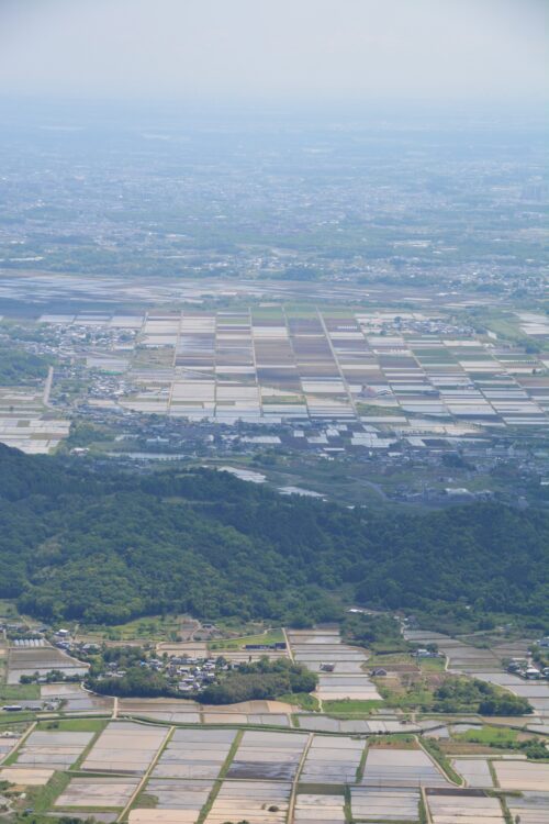 筑波山・コマ展望台から見た茨城の田園風景