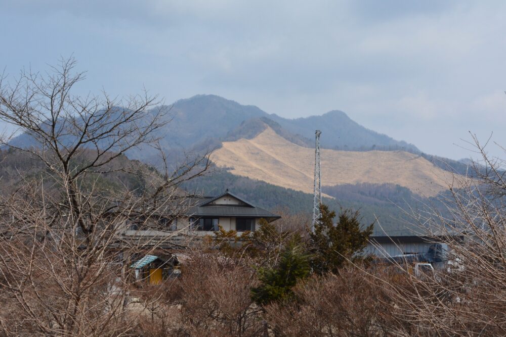 忍野村から見た杓子山