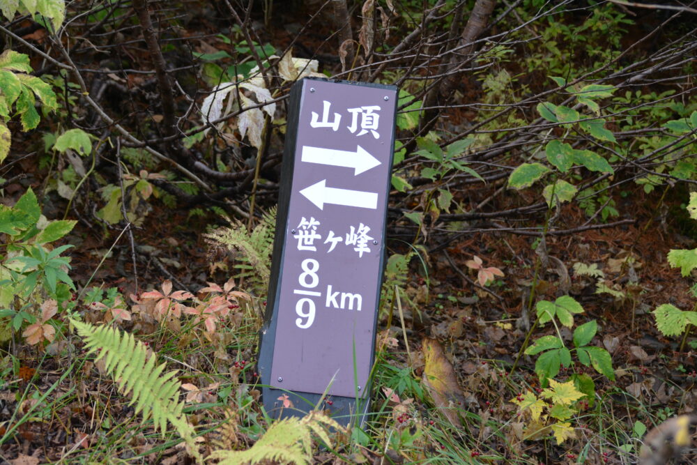 火打山の登山標識