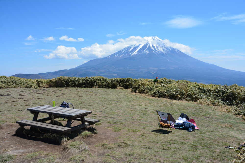 竜ヶ岳山頂と富士山