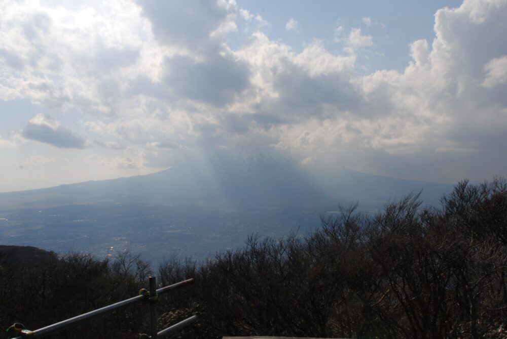 金時山山頂から眺める富士山