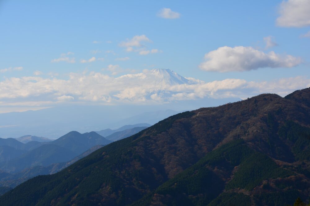 丹沢・大山の富士見台から見た富士山