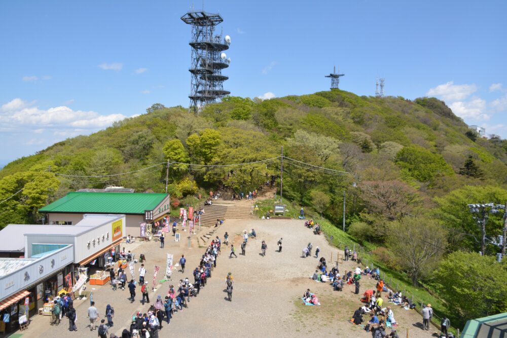 筑波山のコマ展望台から見た御幸ヶ原と女体山