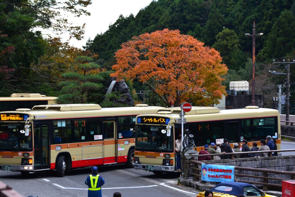 大山観光案内所前のバス停