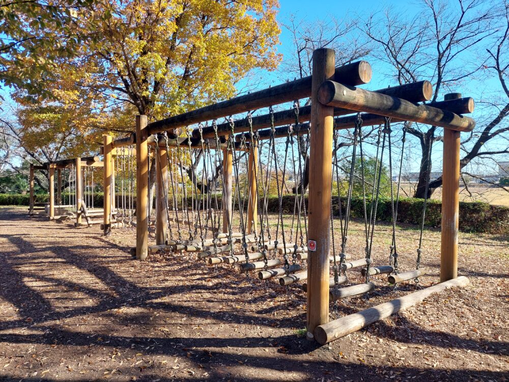 伊佐沼公園のアスレチック遊具