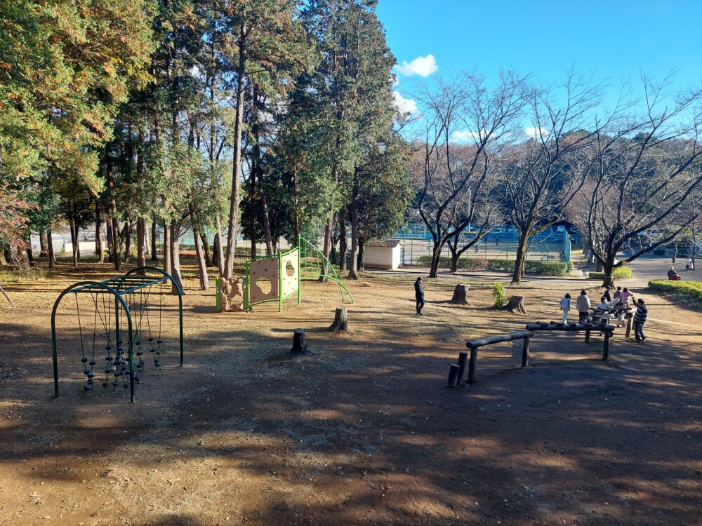 上尾平塚公園のアスレチック広場の景色