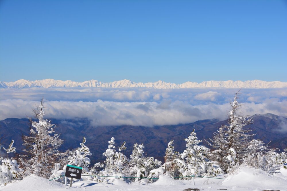 湯ノ丸山山頂から見た北アルプス・後立山連峰