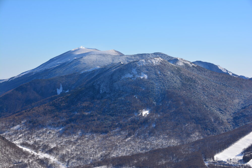 湯ノ丸山山頂（北峰）から見た浅間連山