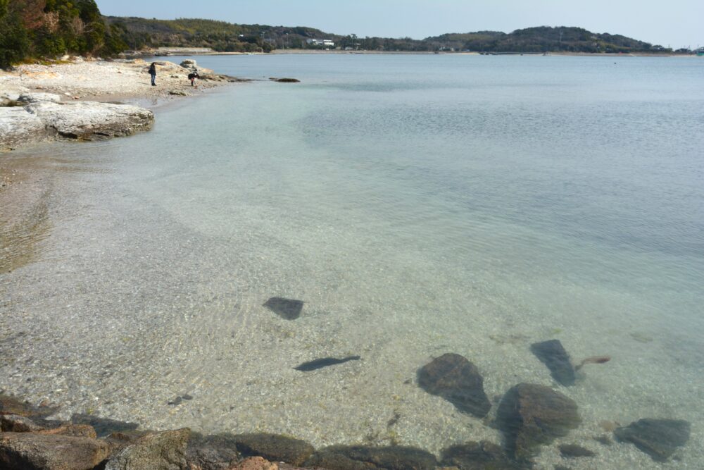 佐久島のおひるねハウス近くの綺麗な海