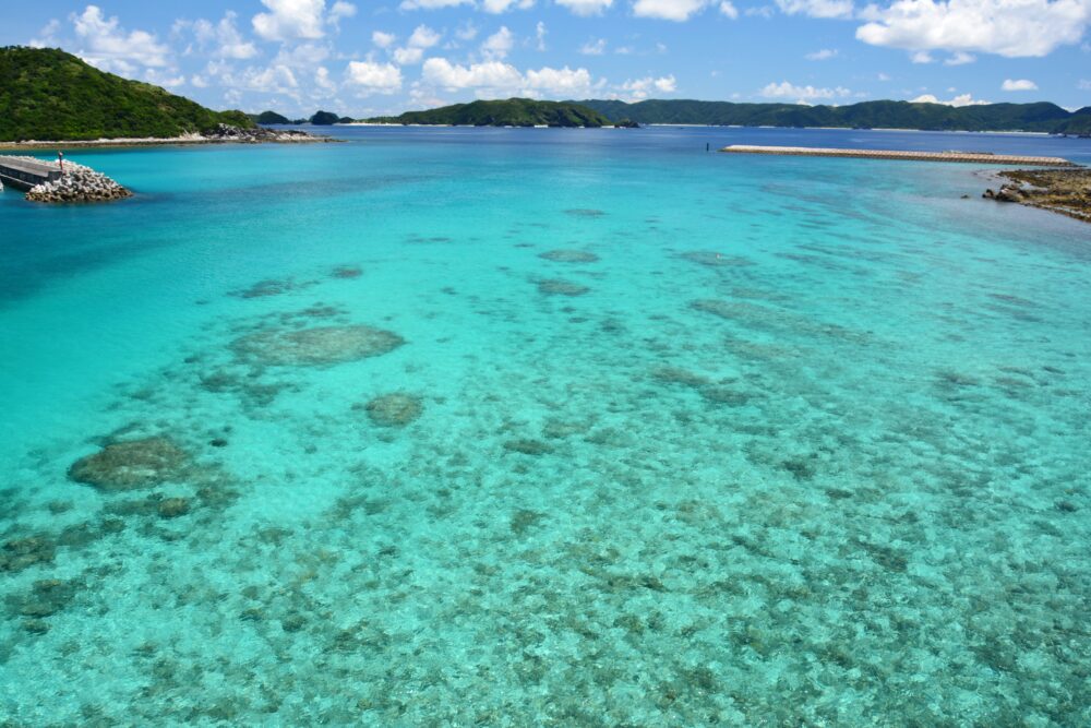 阿嘉大橋から見た綺麗な海