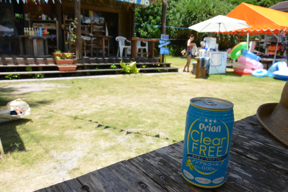 阿嘉島・北浜前のカフェで飲んだノンアルビール