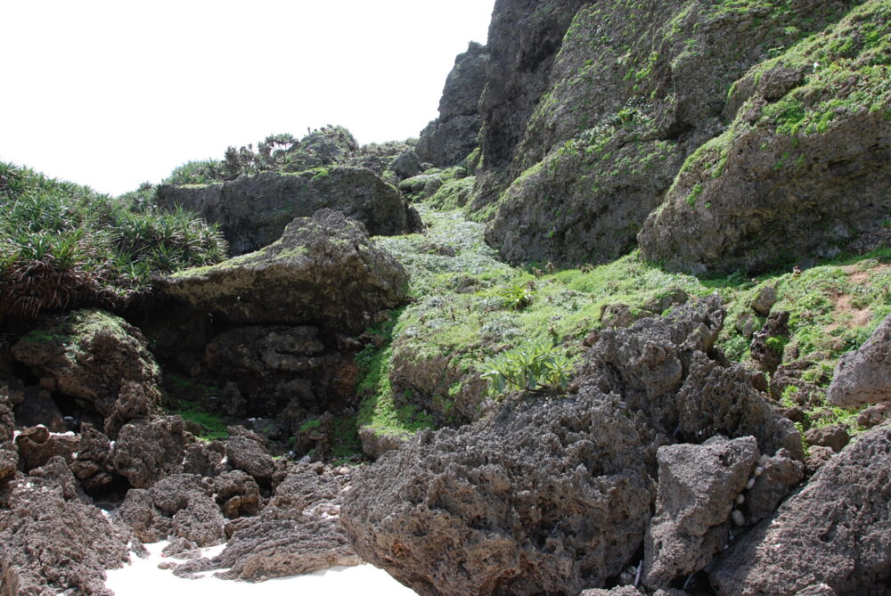 与那国島・六畳ビーチの崖